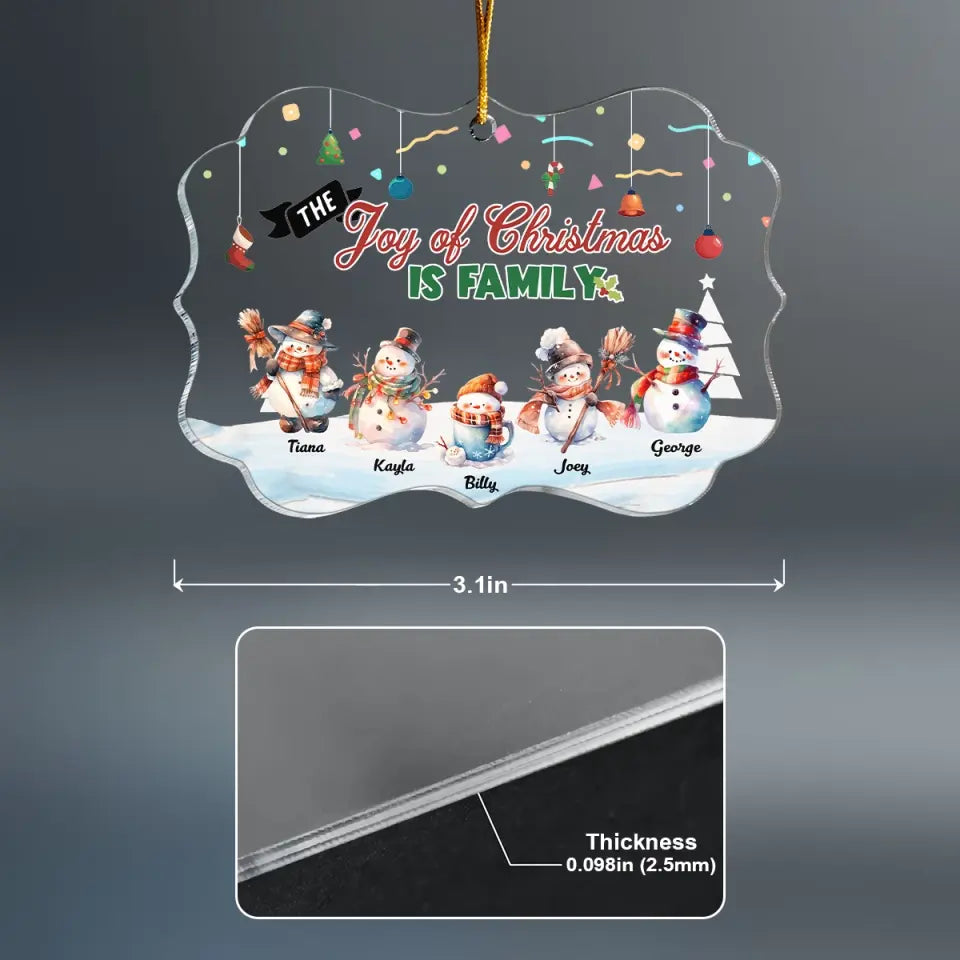 The Joy Of Christmas Is Family - Personalized Custom Mica Ornament - Christmas Gift For Family Members