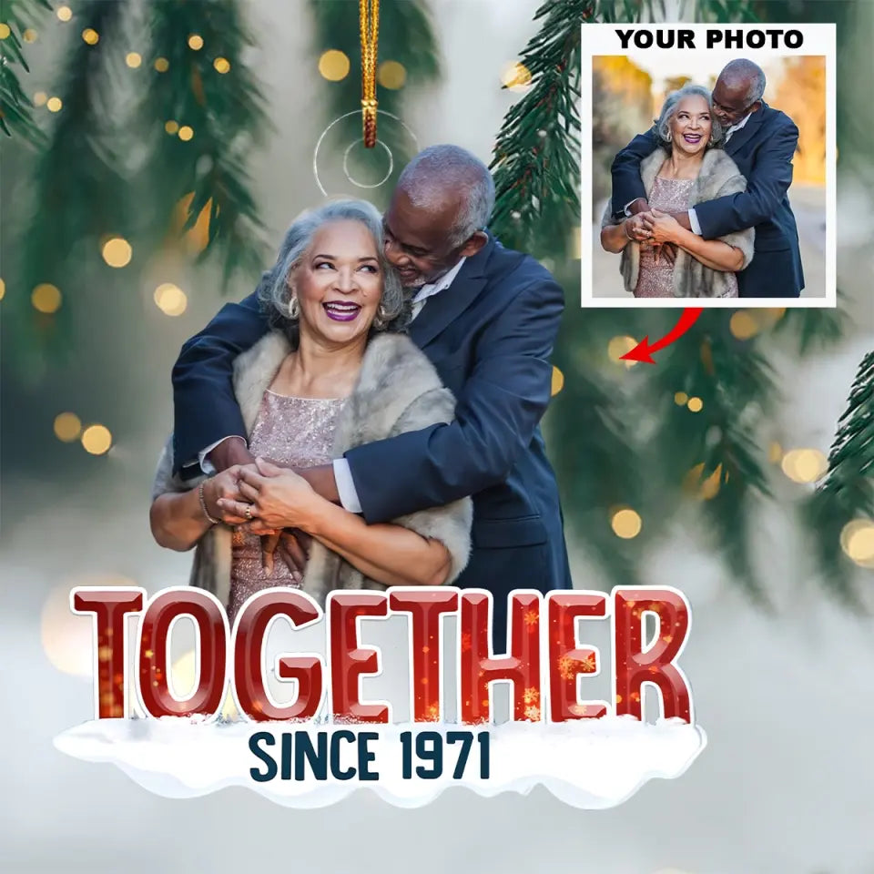 Christmas Couple Together Since - Personalized Custom Photo Mica Ornament - Christmas Gift For Couple, Anniversary Gift For Couple, Husband, Wife, Dad, Mom AGCPD047
