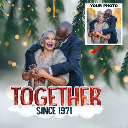 Christmas Couple Together Since - Personalized Custom Photo Mica Ornament - Christmas Gift For Couple, Anniversary Gift For Couple, Husband, Wife, Dad, Mom AGCPD047