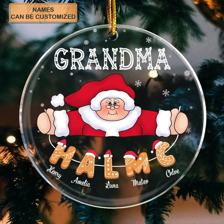 Lovely Grandma Claus - Personalized Custom Mica Ornament - Christmas Gift For Grandma, Grandpa, Family Members