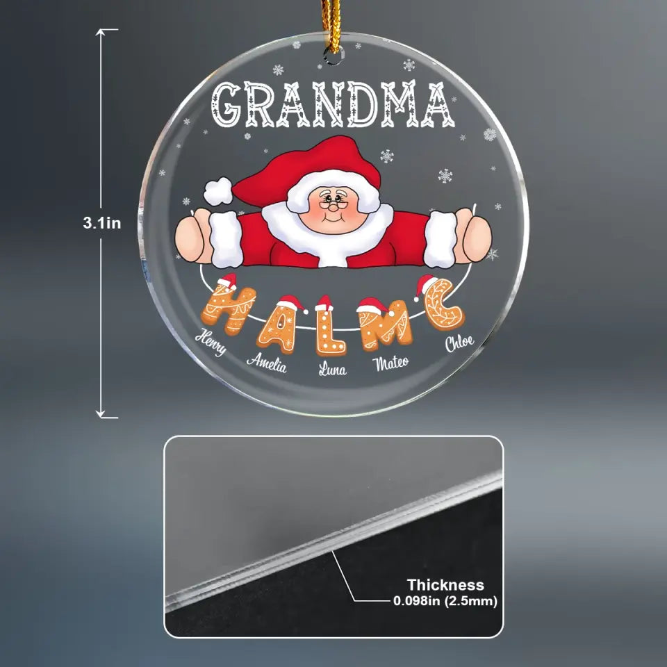 Lovely Grandma Claus - Personalized Custom Mica Ornament - Christmas Gift For Grandma, Grandpa, Family Members