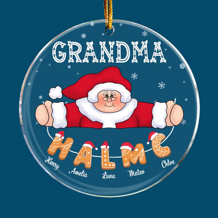 Lovely Grandma Claus - Personalized Custom Mica Ornament - Christmas Gift For Grandma, Grandpa, Family Members