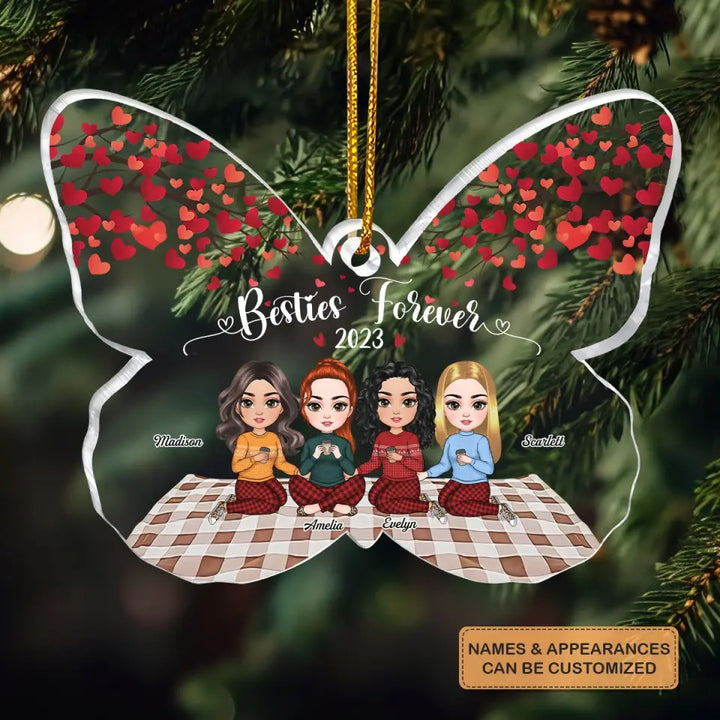 Besties Forever - Personalized Custom Mica Ornament - Christmas Gift For Friends, Besties