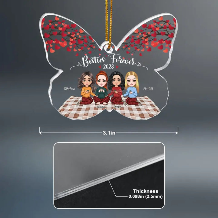 Besties Forever - Personalized Custom Mica Ornament - Christmas Gift For Friends, Besties