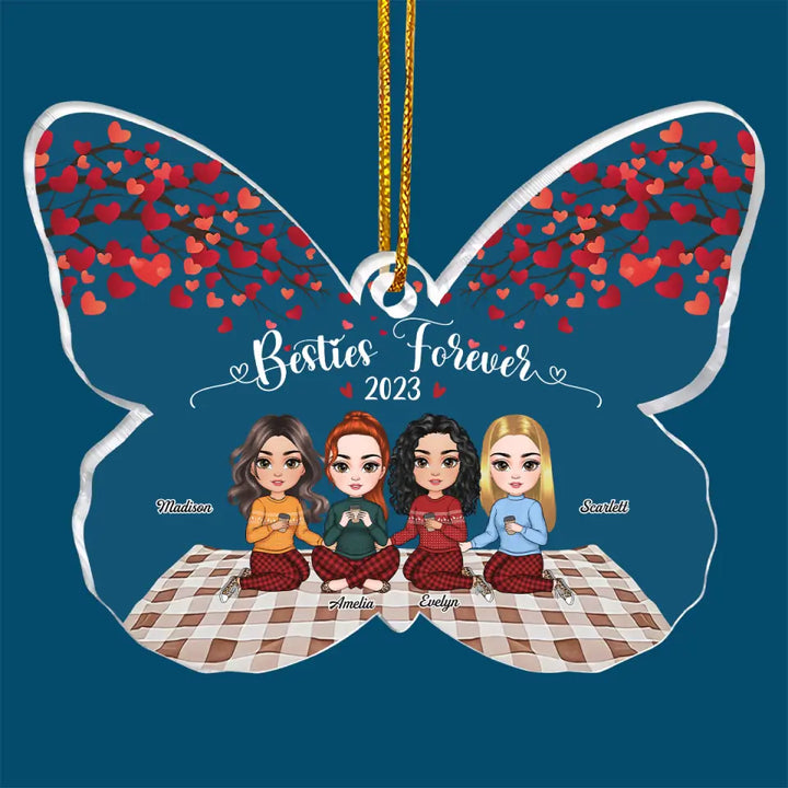 Besties Forever - Personalized Custom Mica Ornament - Christmas Gift For Friends, Besties