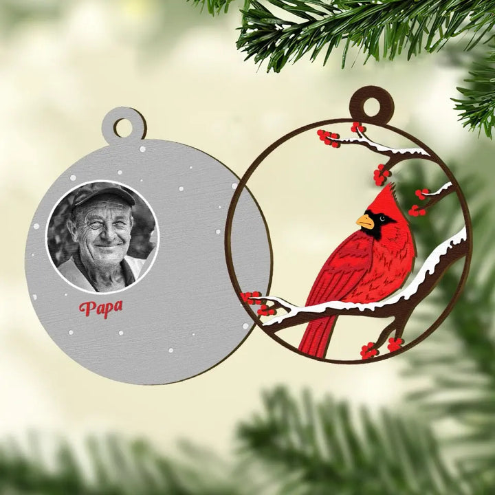 In Loving Memory Cardinal - Personalized Custom Layer Wood Ornament - Memorial Gift For Family Members