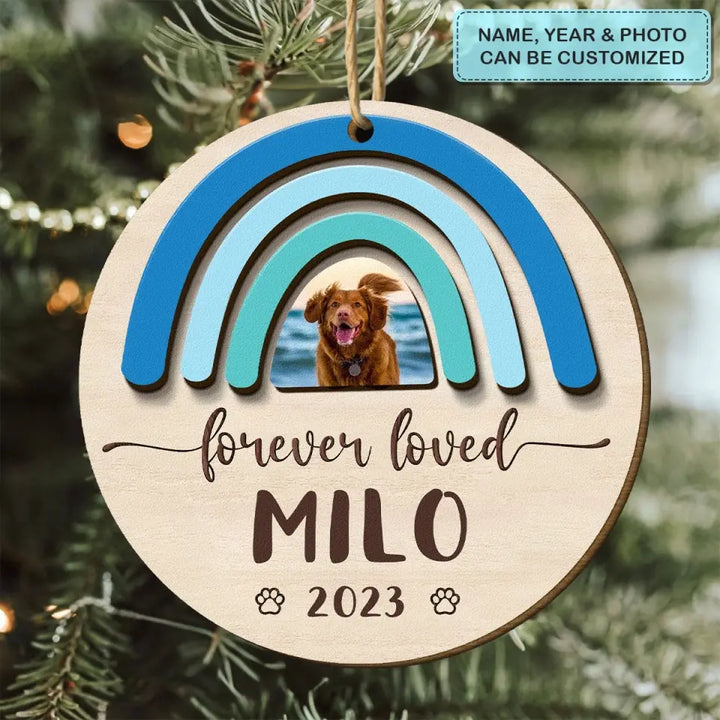 No Longer By My Side But Forever In My Heart - Personalized Custom Wood Ornament - Christmas, Memorial Gift For Pet Mom, Pet Dad, Pet Lover, Pet Owner