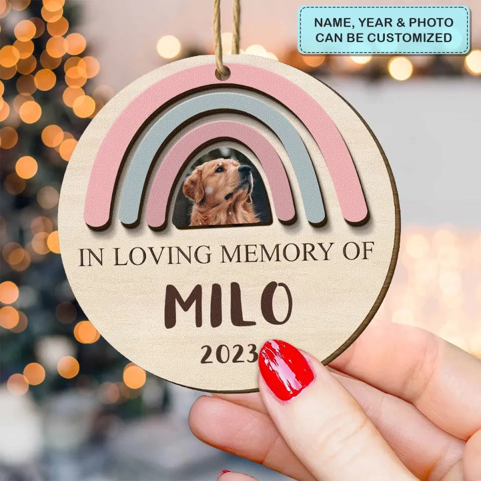 No Longer By My Side But Forever In My Heart - Personalized Custom Wood Ornament - Christmas, Memorial Gift For Pet Mom, Pet Dad, Pet Lover, Pet Owner