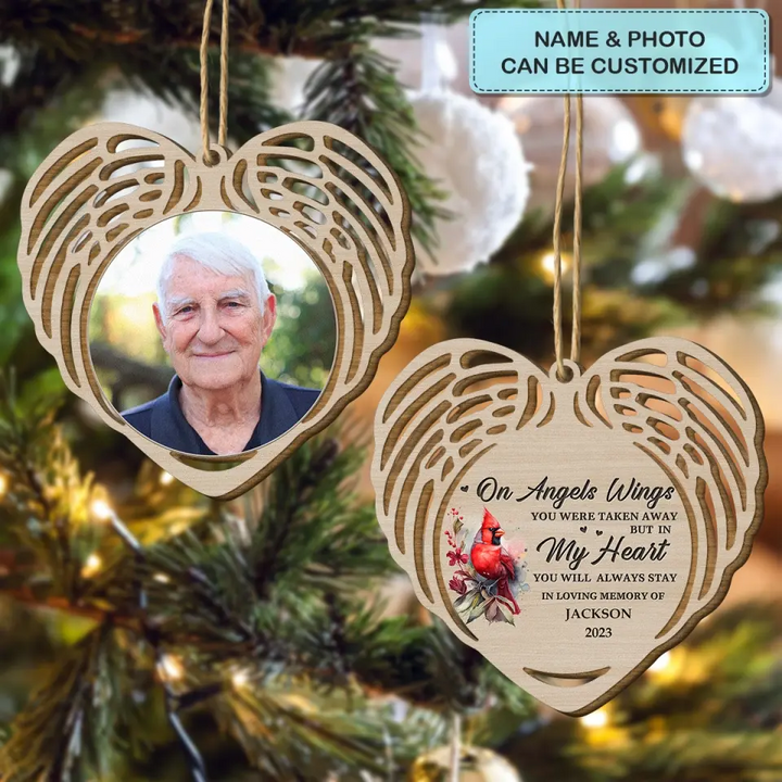In My Heart You Will Always Stay - Personalized Custom Wood Ornament - Gift For Grandma, Grandpa, Family, Family Members