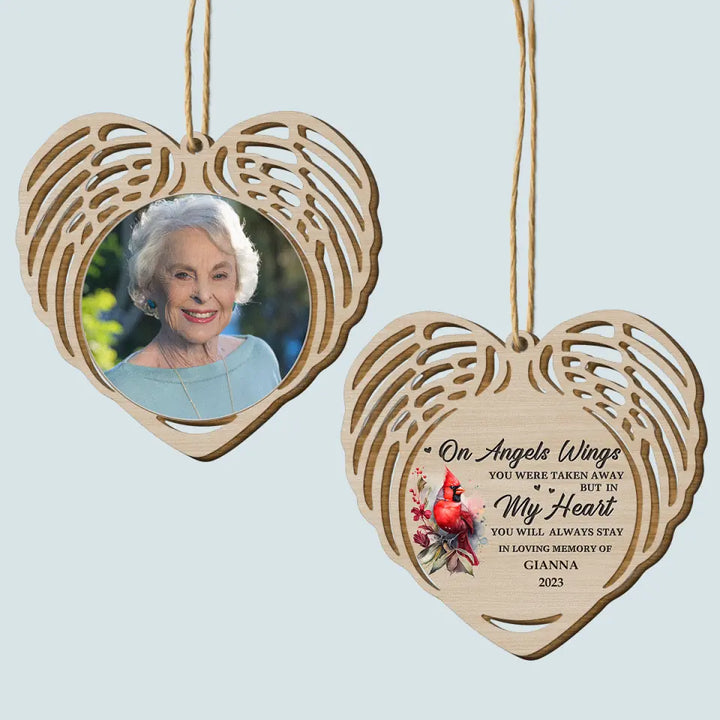 In My Heart You Will Always Stay - Personalized Custom Wood Ornament - Gift For Grandma, Grandpa, Family, Family Members