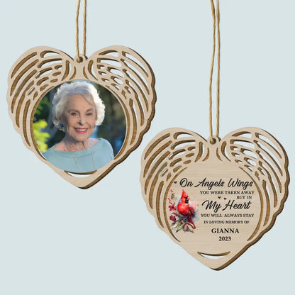 In My Heart You Will Always Stay - Personalized Custom Wood Ornament - Gift For Grandma, Grandpa, Family, Family Members