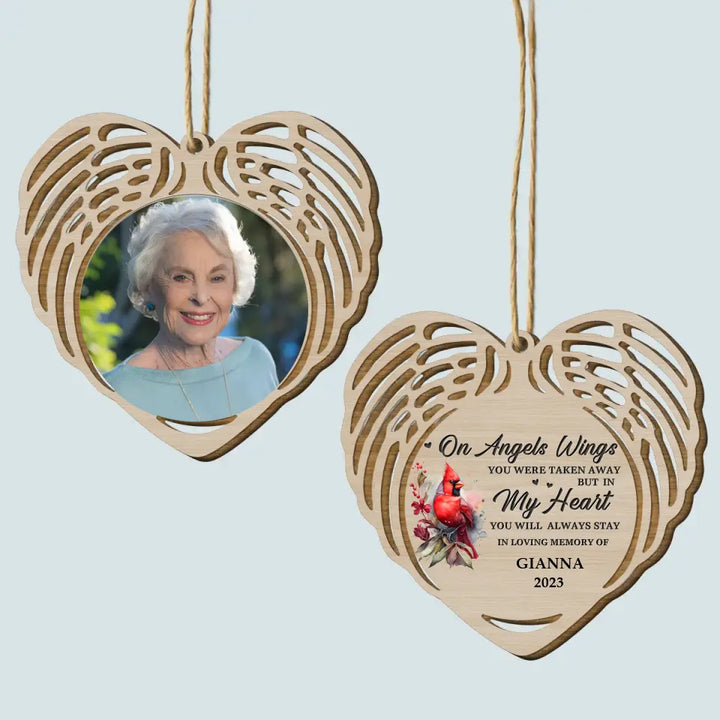 In My Heart You Will Always Stay - Personalized Custom Wood Ornament - Gift For Grandma, Grandpa, Family, Family Members