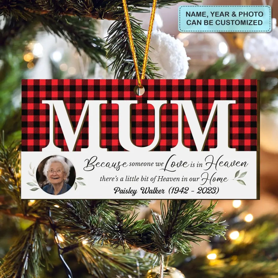 Someone We Love Is In Heaven - Personalized Custom 2 Layer Wooden Ornament - Christmas, Memorial Gift For Family Members