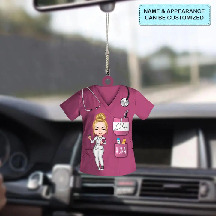 Pretty Doll Nurse Life - Personalized Custom Car Hanging Ornament - Nurse's Day, Appreciation Gift For Nurse