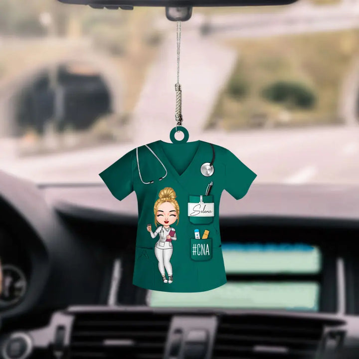 Pretty Doll Nurse Life - Personalized Custom Car Hanging Ornament - Nurse's Day, Appreciation Gift For Nurse