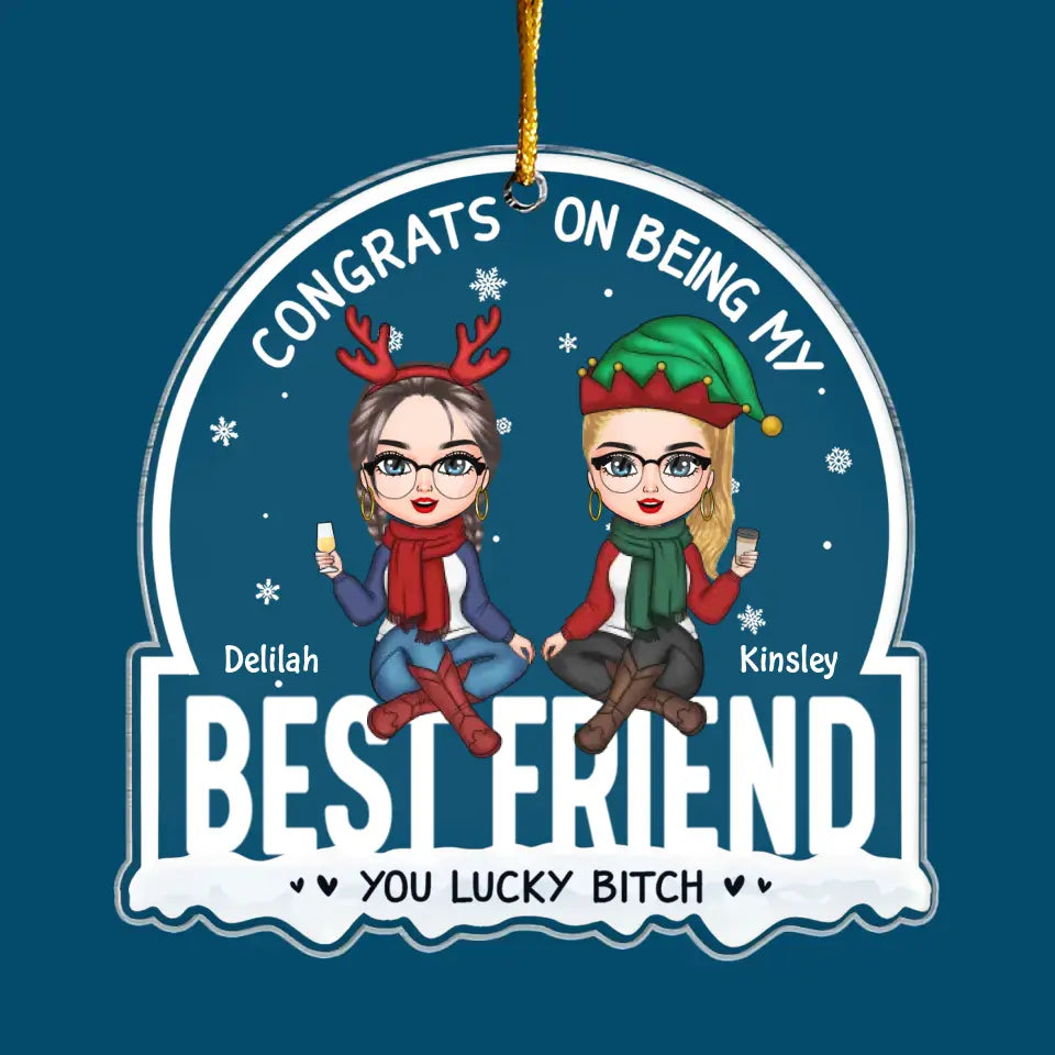 Congrats On Being My Bestie - Personalized Custom Mica Ornament - Christmas Gift For Besties, Friends