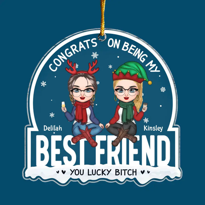 Congrats On Being My Bestie - Personalized Custom Mica Ornament - Christmas Gift For Besties, Friends