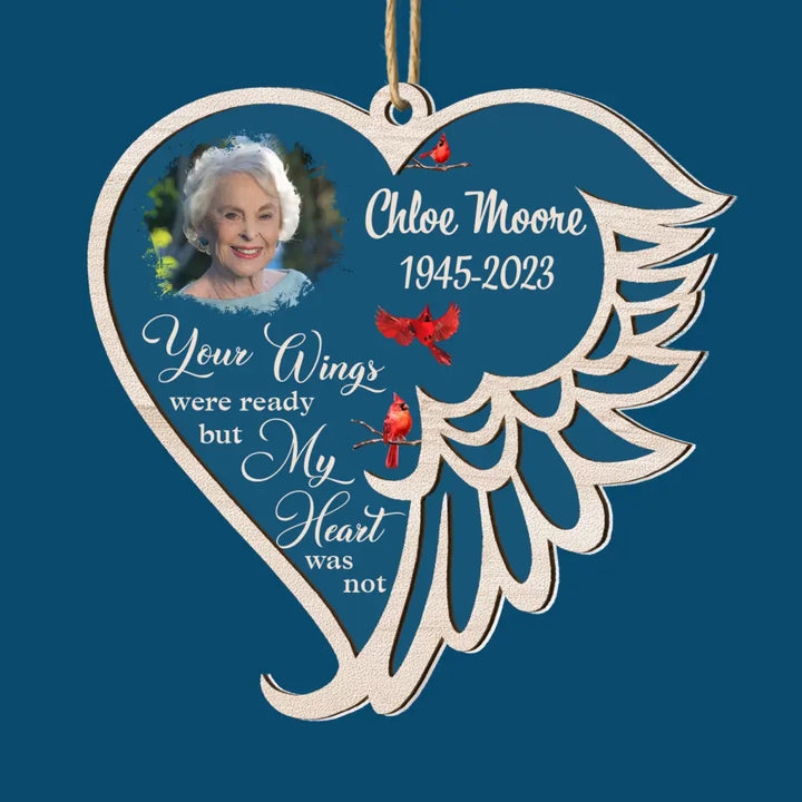 Your Wings Were Ready - Personalized Custom 2-Layer Mix Ornament - Christmas, Memorial Gift For Family Members