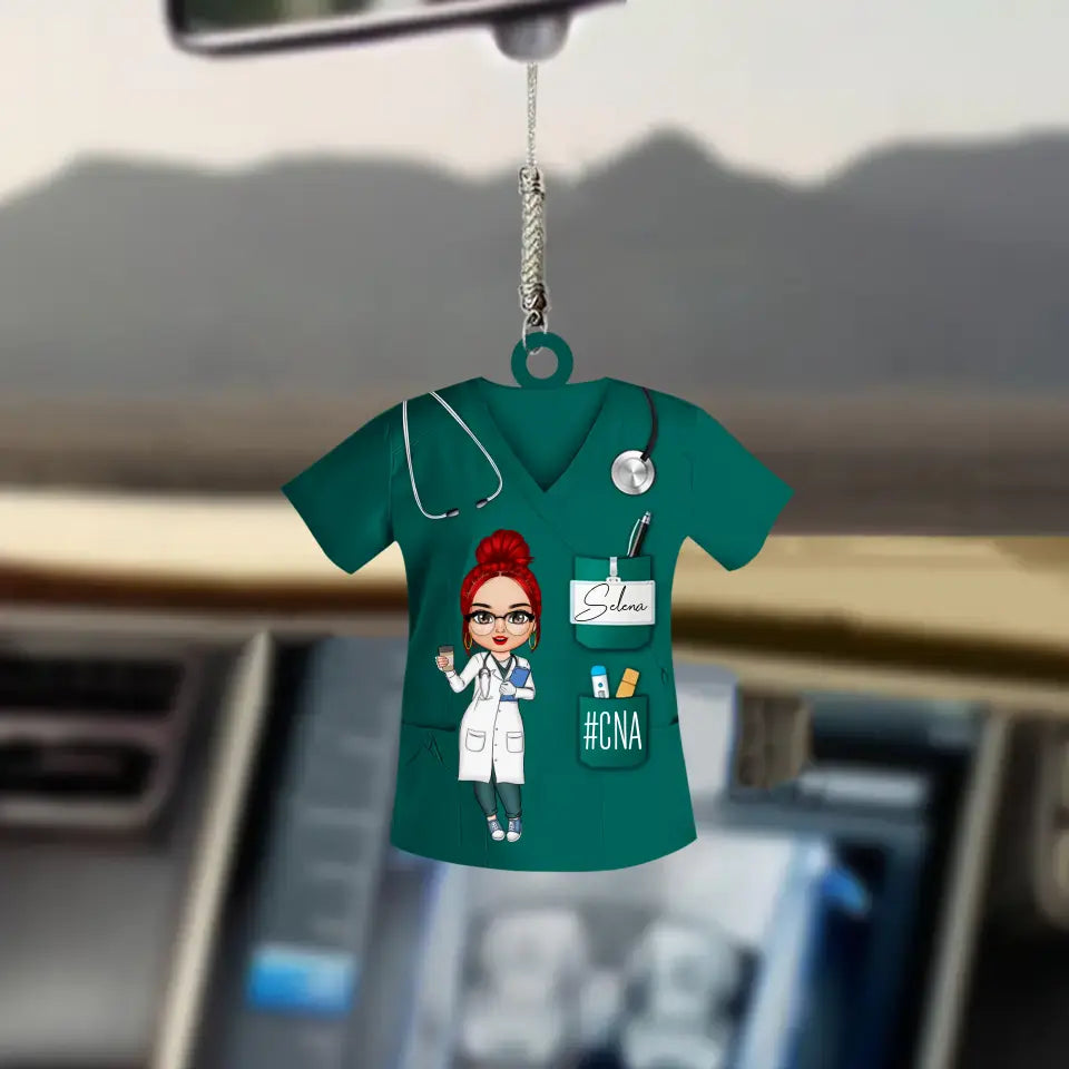Pretty Doll Nurse Life - Personalized Custom Car Hanging Ornament - Nurse's Day, Appreciation Gift For Nurse