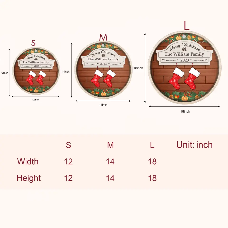 Jolly Little Christmas - Personalized Custom Door Sign - Christmas Gift For Family Members