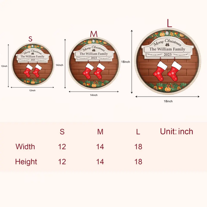 Jolly Little Christmas - Personalized Custom Door Sign - Christmas Gift For Family Members