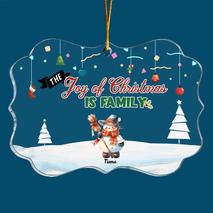 The Joy Of Christmas Is Family - Personalized Custom Mica Ornament - Christmas Gift For Family Members