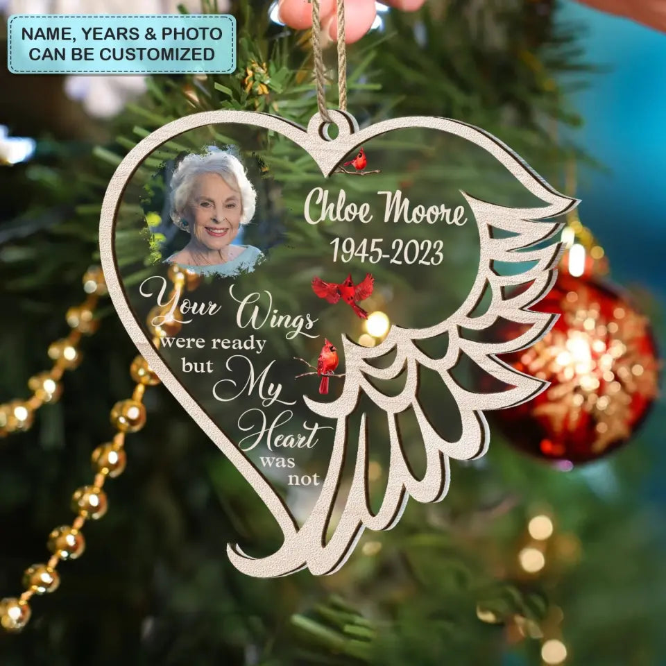 Your Wings Were Ready - Personalized Custom 2-Layer Mix Ornament - Christmas, Memorial Gift For Family Members