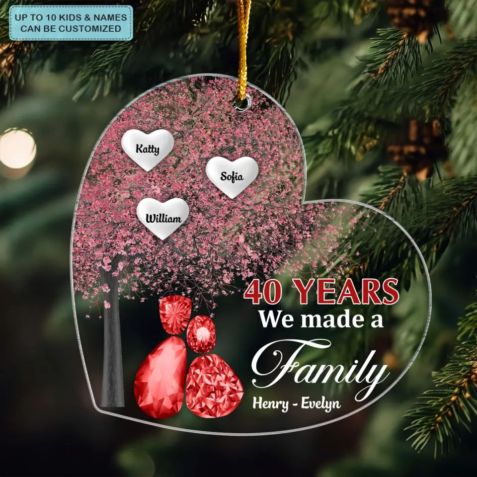 We Made A Family- Personalized Custom Mica Ornament - Christmas Gift For Family, Family Members