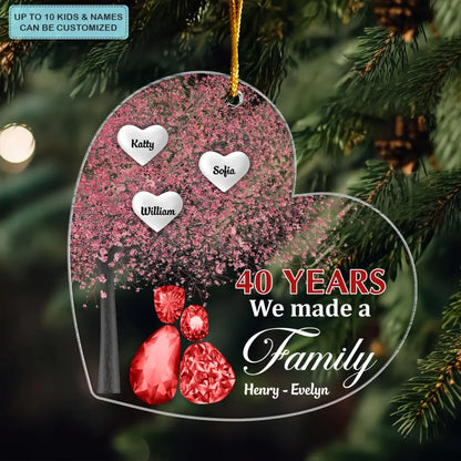 We Made A Family- Personalized Custom Mica Ornament - Christmas Gift For Family, Family Members
