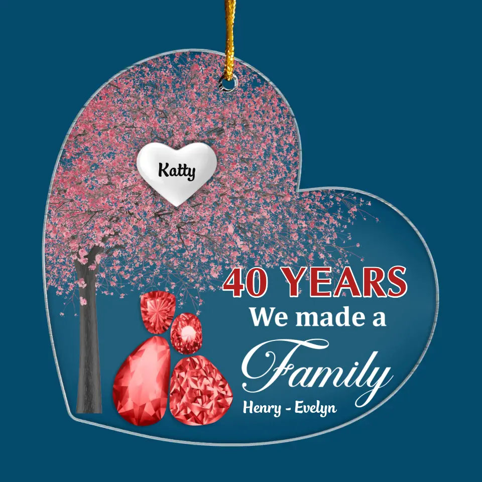 We Made A Family- Personalized Custom Mica Ornament - Christmas Gift For Family, Family Members