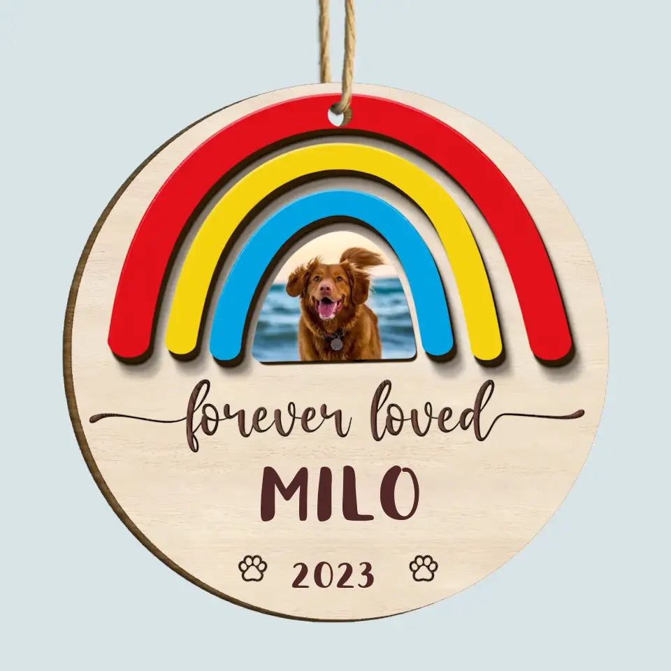 No Longer By My Side But Forever In My Heart - Personalized Custom Wood Ornament - Christmas, Memorial Gift For Pet Mom, Pet Dad, Pet Lover, Pet Owner
