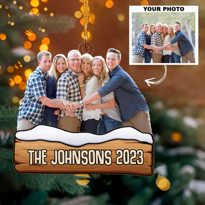 Our Family - Personalized Custom Photo Mica Ornament - Christmas Gift For Family, Family Members AGCDM003