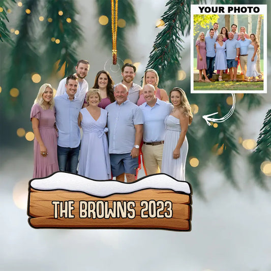 Our Family - Personalized Custom Photo Mica Ornament - Christmas Gift For Family, Family Members AGCDM003