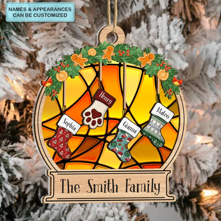 Stocking Family - Personalized Custom 2-Layer Mix Ornament - Christmas Gift For Family, Family Members