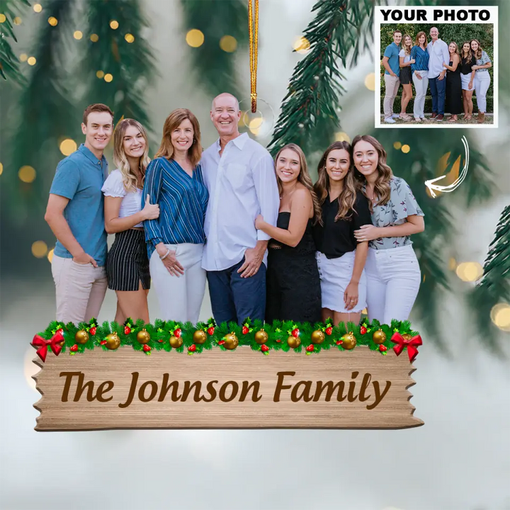 My Family - Personalized Custom Photo Mica Ornament - Christmas Gift For Family, Family Members AGCDM004