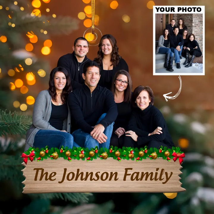 My Family - Personalized Custom Photo Mica Ornament - Christmas Gift For Family, Family Members AGCDM004