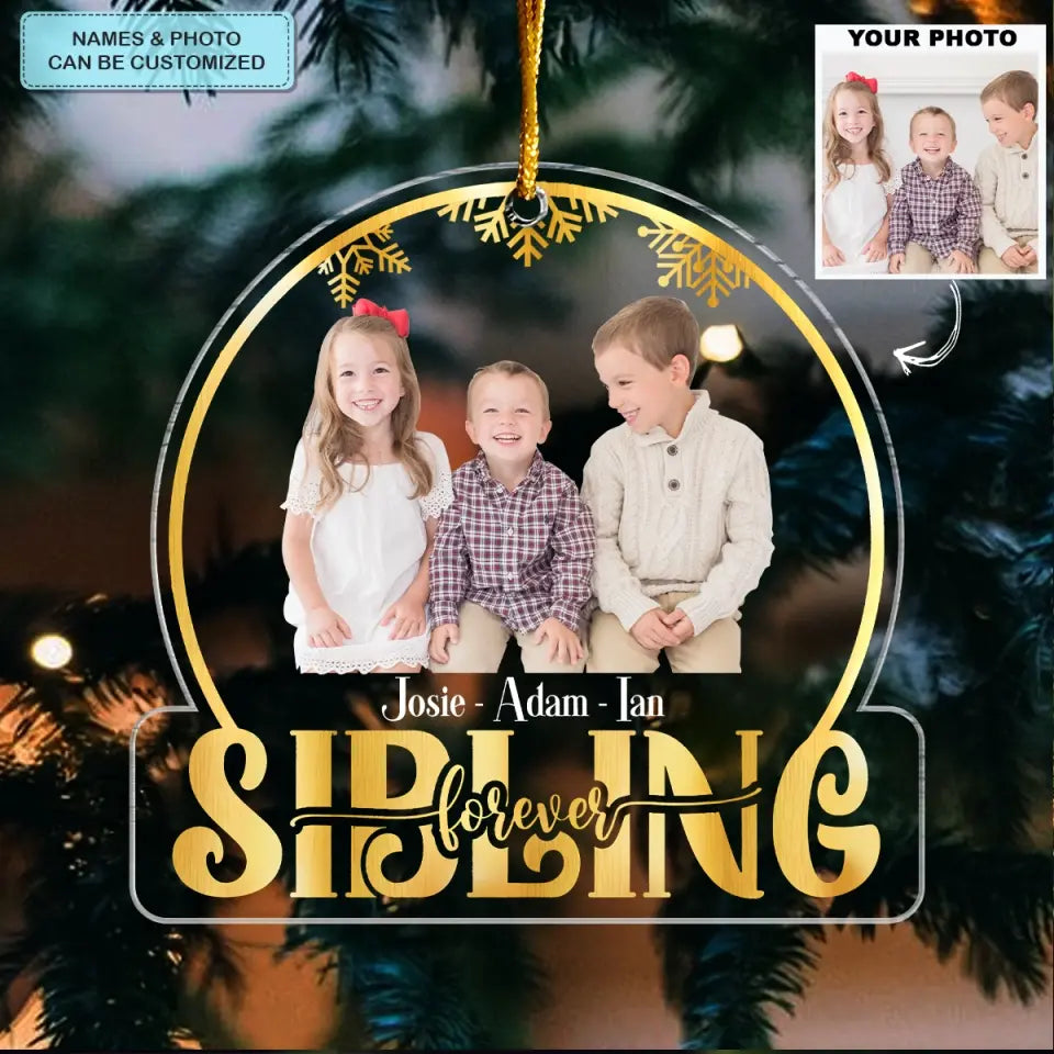 Family Snow Globe - Personalized Custom Mica Ornament - Christmas Gift For Family, Family Members AGCAD001