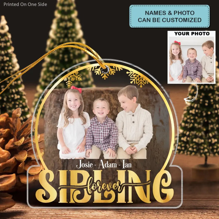 Family Snow Globe - Personalized Custom Mica Ornament - Christmas Gift For Family, Family Members AGCAD001