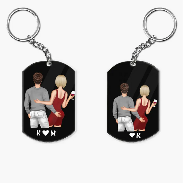 You Have My Heart And My Ass - Personalized Custom Keychain - Valentine's Day, Christmas Gift For Couple, Wife, Husband