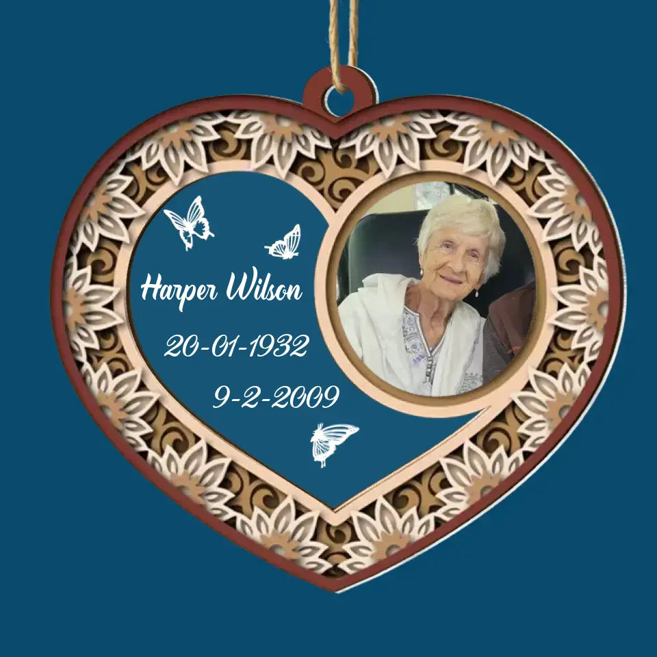 Forever In Our Hearts - Personalized Custom 2-Layer Mix Ornament - Memorial Gift For Family, Family Members