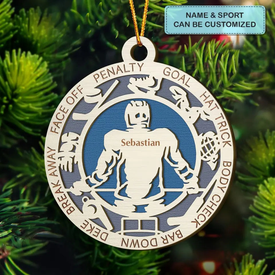 I Love Sport - Personalized Custom Layer Wood Ornament - Gift For Sport Lover