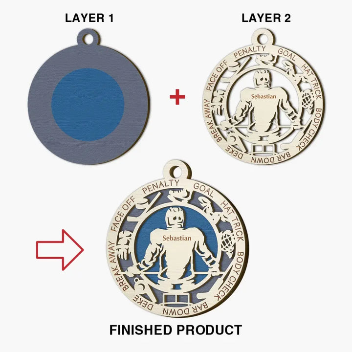 I Love Sport - Personalized Custom Layer Wood Ornament - Gift For Sport Lover