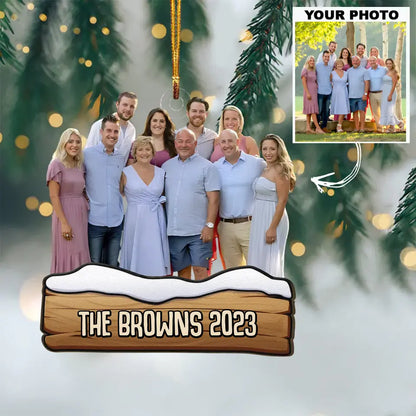 Our Family - Personalized Custom Photo Mica Ornament - Christmas Gift For Family, Family Members AGCDM003