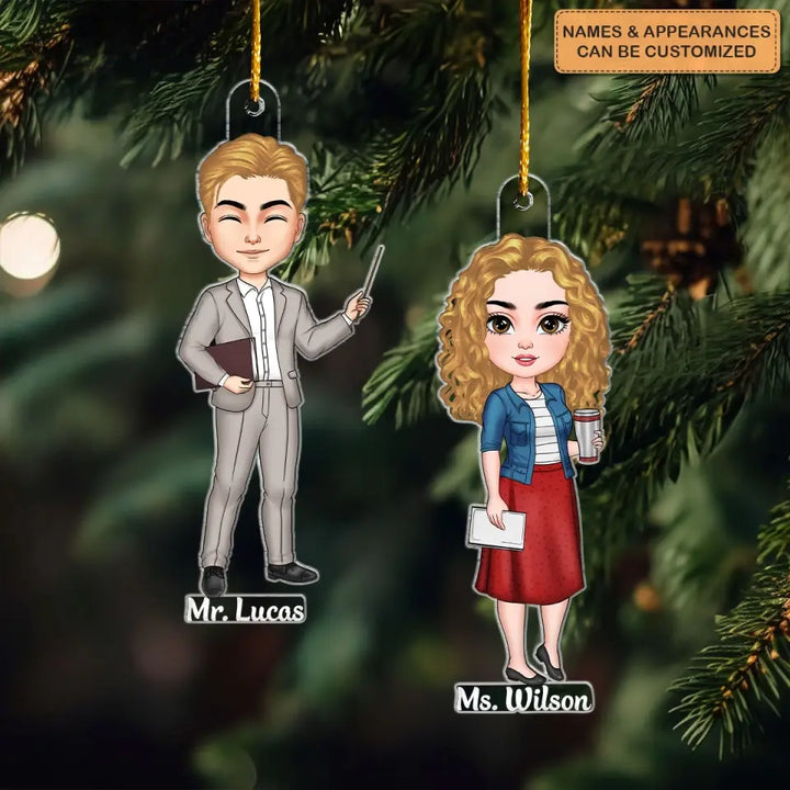 Best Teacher Ever V2 - Personalized Custom Mica Ornament - Christmas Gift For Teacher CLA0HD003