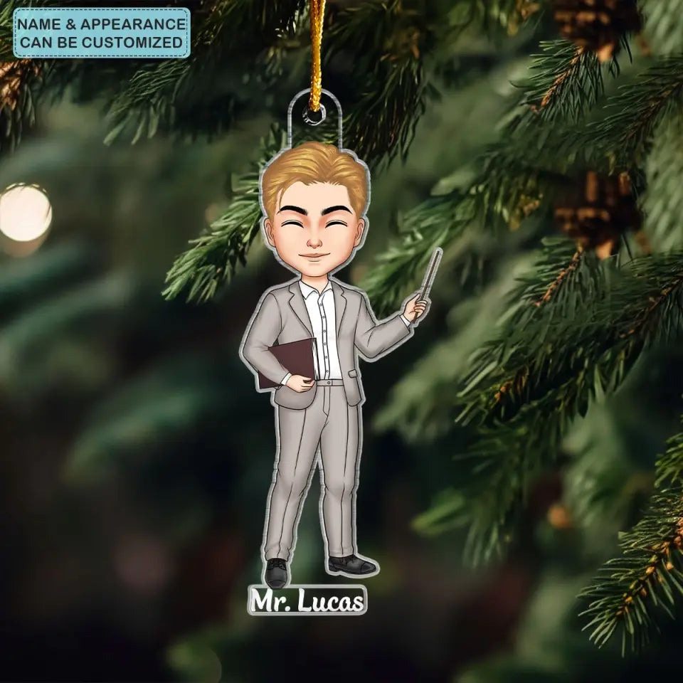 Best Teacher Ever V2 - Personalized Custom Mica Ornament - Christmas Gift For Teacher CLA0HD003