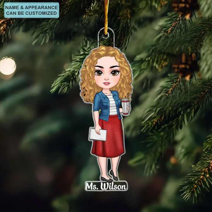 Best Teacher Ever V2 - Personalized Custom Mica Ornament - Christmas Gift For Teacher CLA0HD003