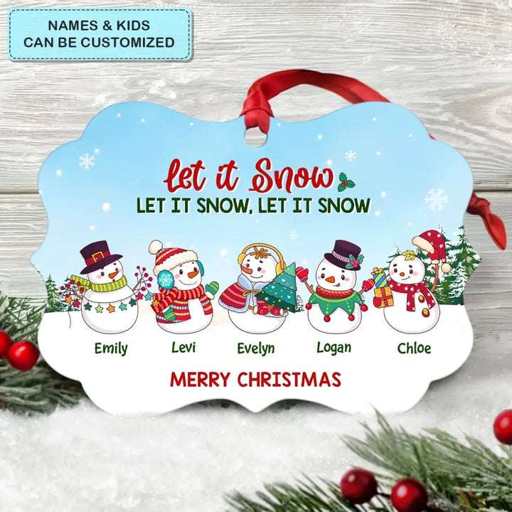 Let It Snow - Personalized Custom Aluminium Ornament - Christmas Gift For Grandma, Mom, Family Members