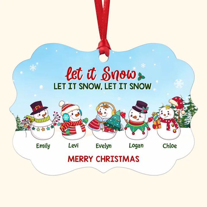 Let It Snow - Personalized Custom Aluminium Ornament - Christmas Gift For Grandma, Mom, Family Members