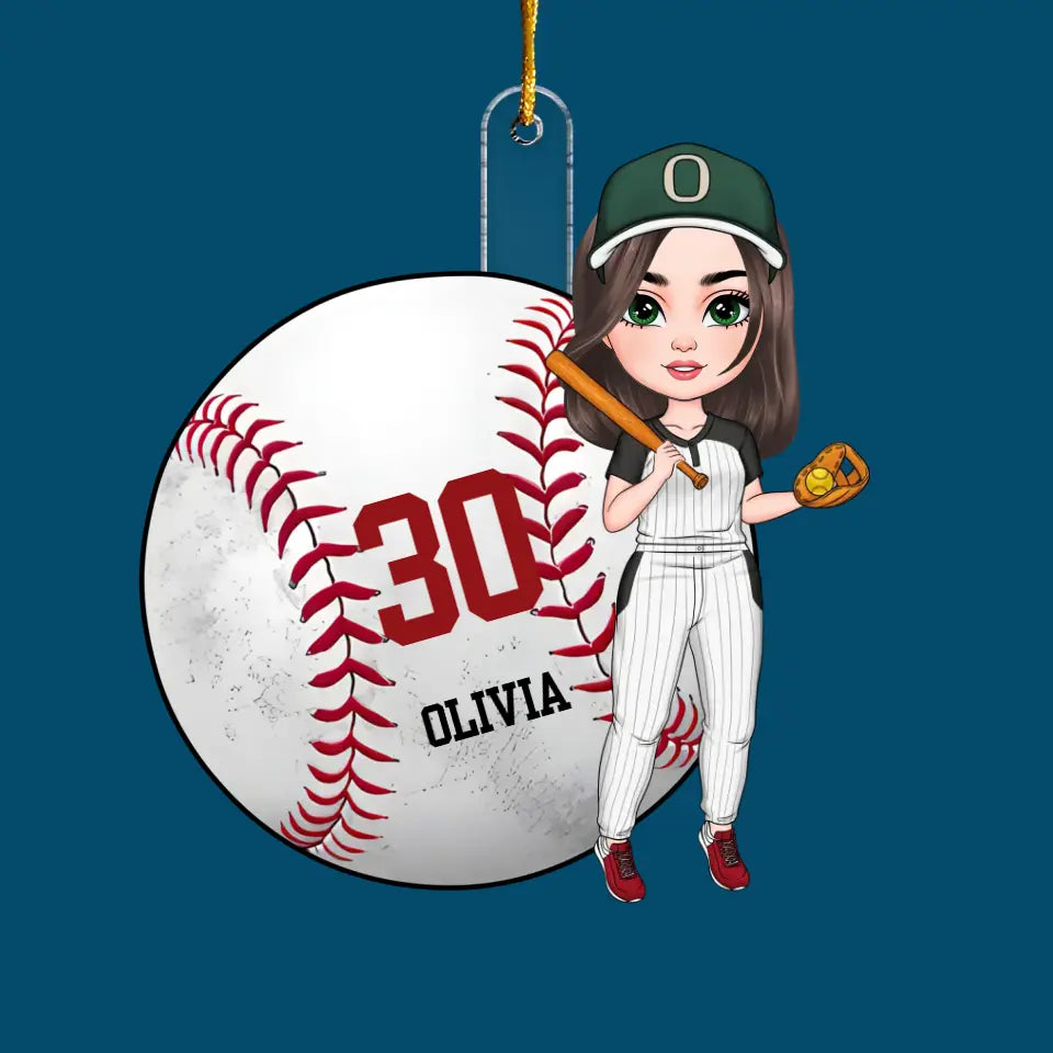 Baseball & Softball Girl - Personalized Custom Mica Ornament - Christmas Gift For Baseball, Softball Lovers CLA0HD005