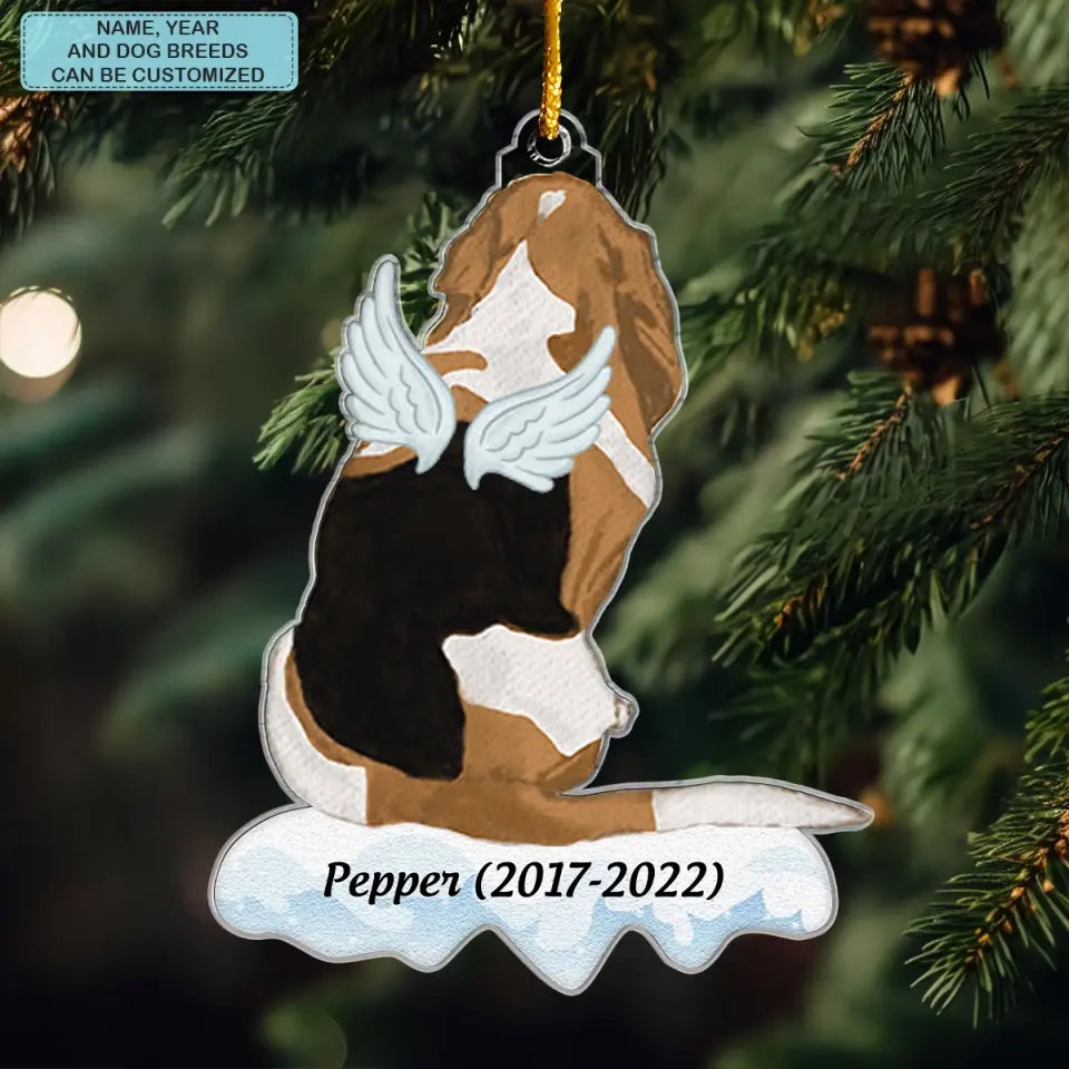 We Miss You - Personalized Custom Mica Ornament - Memorial, Christmas Gift For Dog Lover, Dog Mom, Dog Dad CLA0HT002